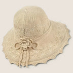 atelierbrim foldable bucket sun hat, wide brim, Natural Beige