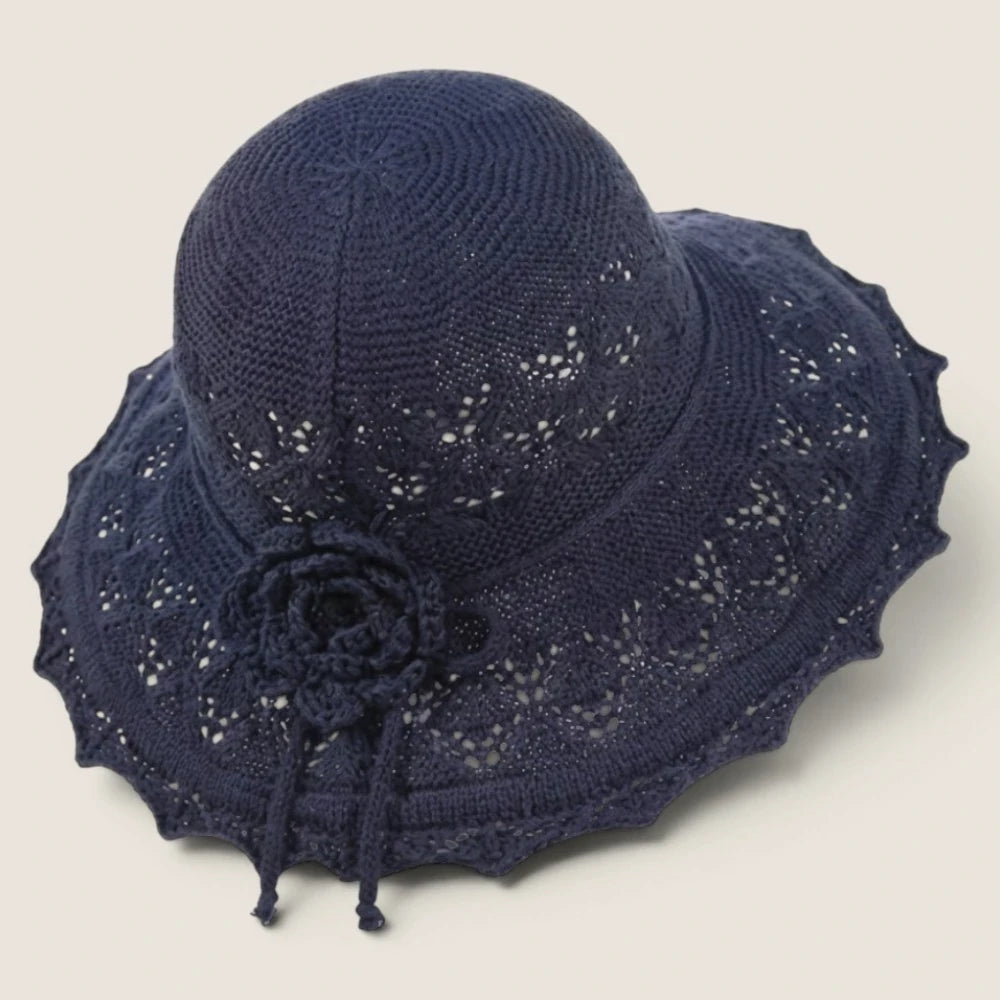 atelierbrim foldable bucket sun hat, wide brim, Navy
