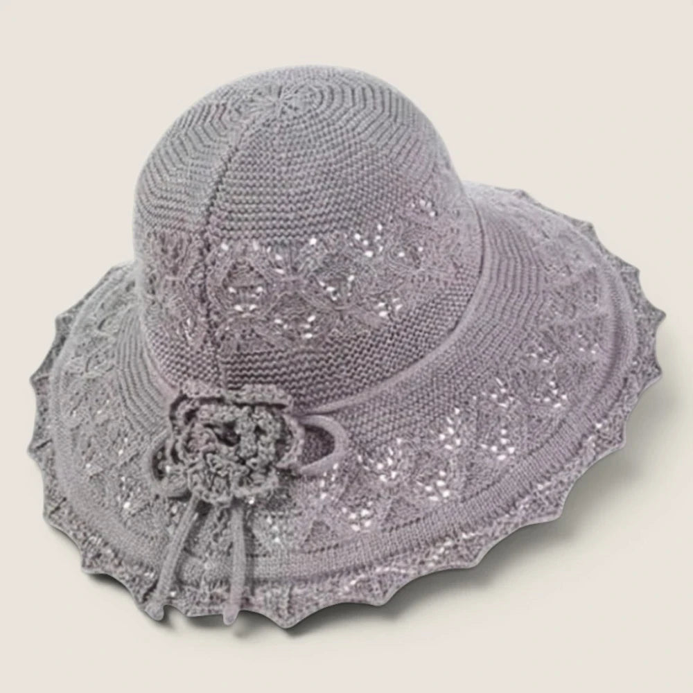 atelierbrim foldable bucket sun hat, wide brim, Silver Grey