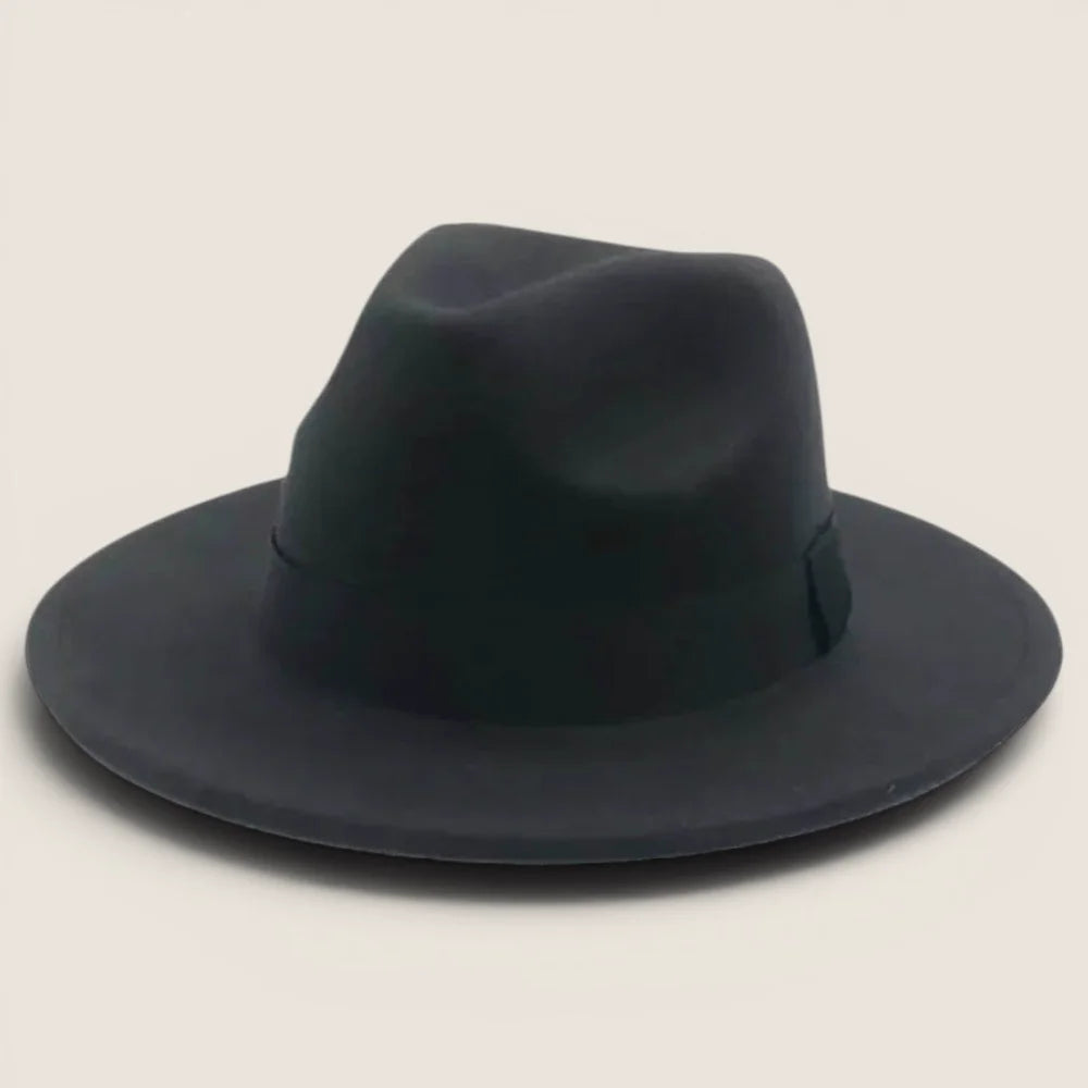 atelierbrim grosgrain-band felt fedora hat, Black