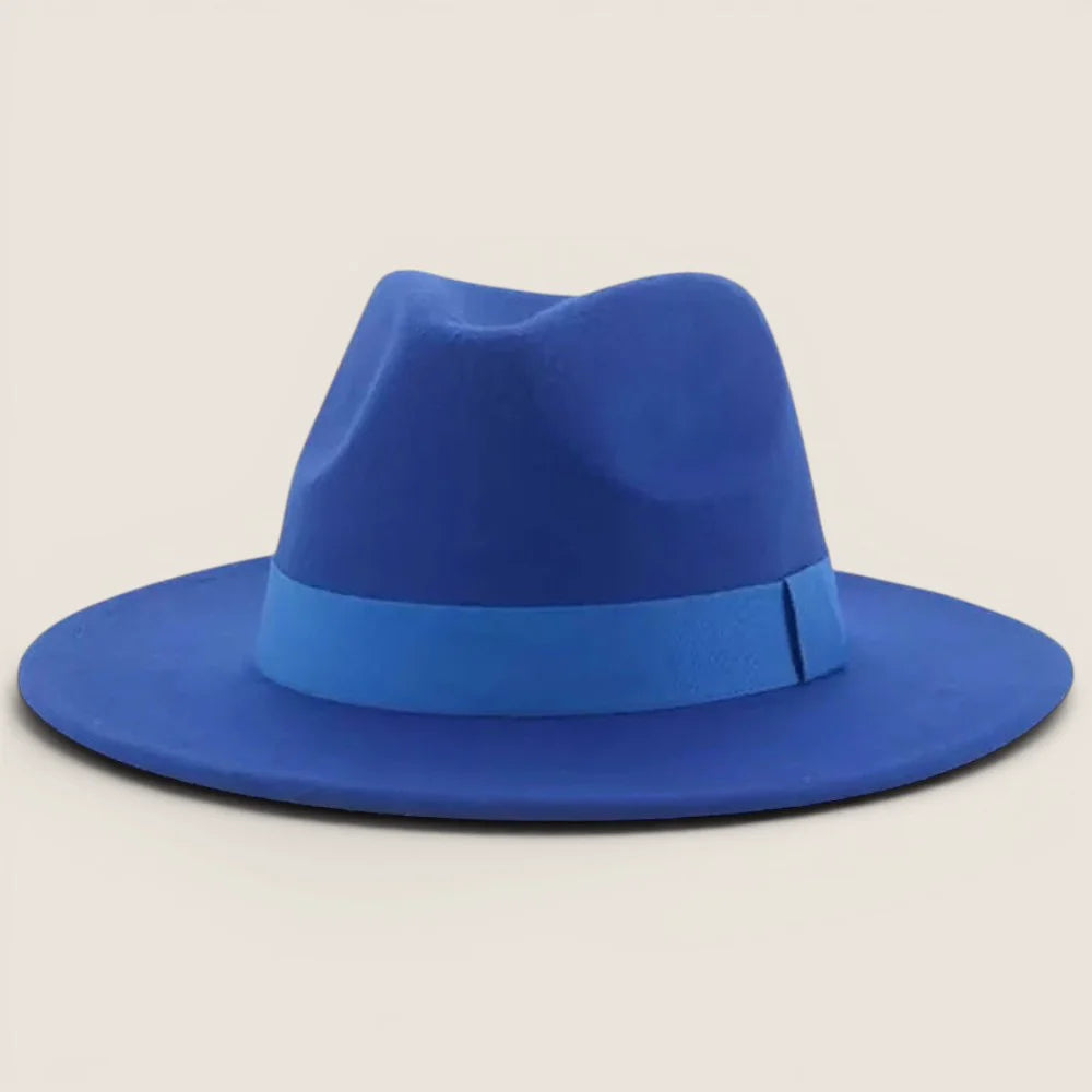 atelierbrim grosgrain-band felt fedora hat, Royal Blue