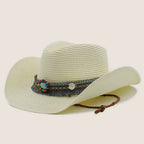 atelierbrim cowboy hat with beaded band, Ivory Cream