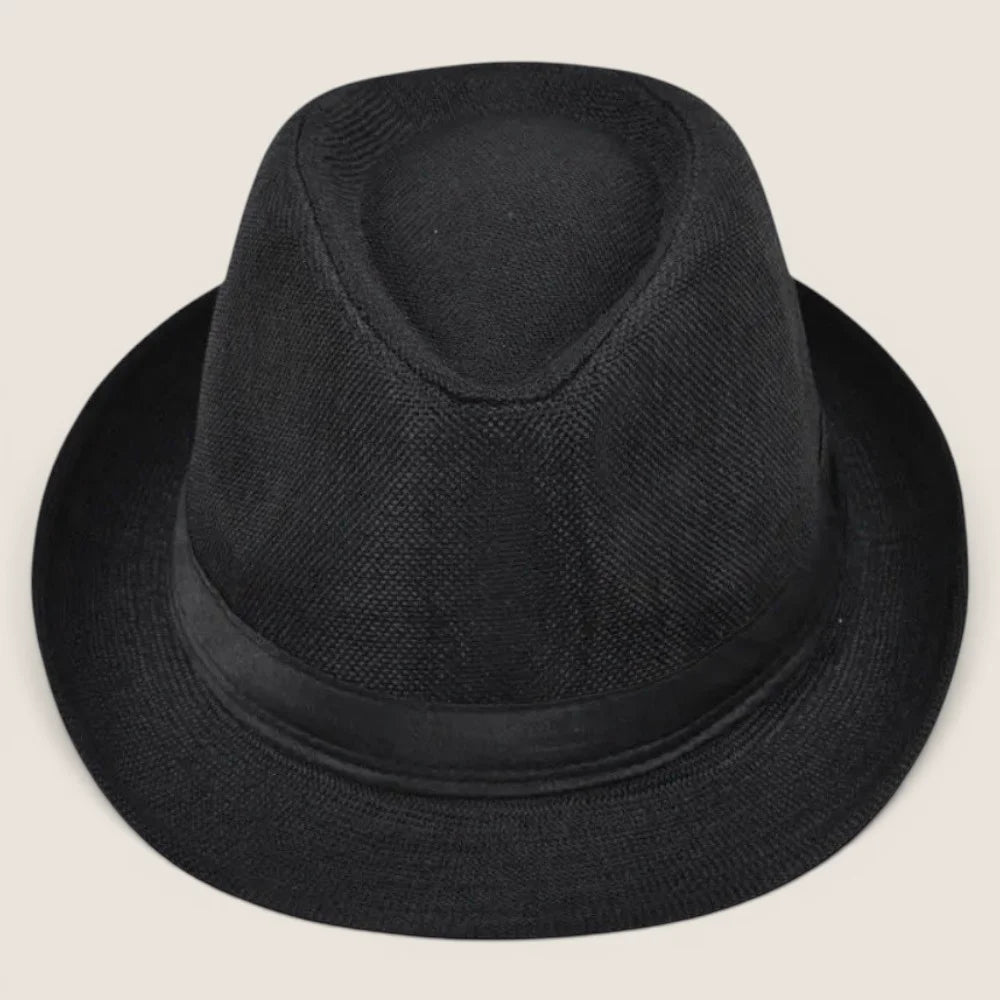 atelierbrim lightweight trilby hat with a fine summer weave, Black