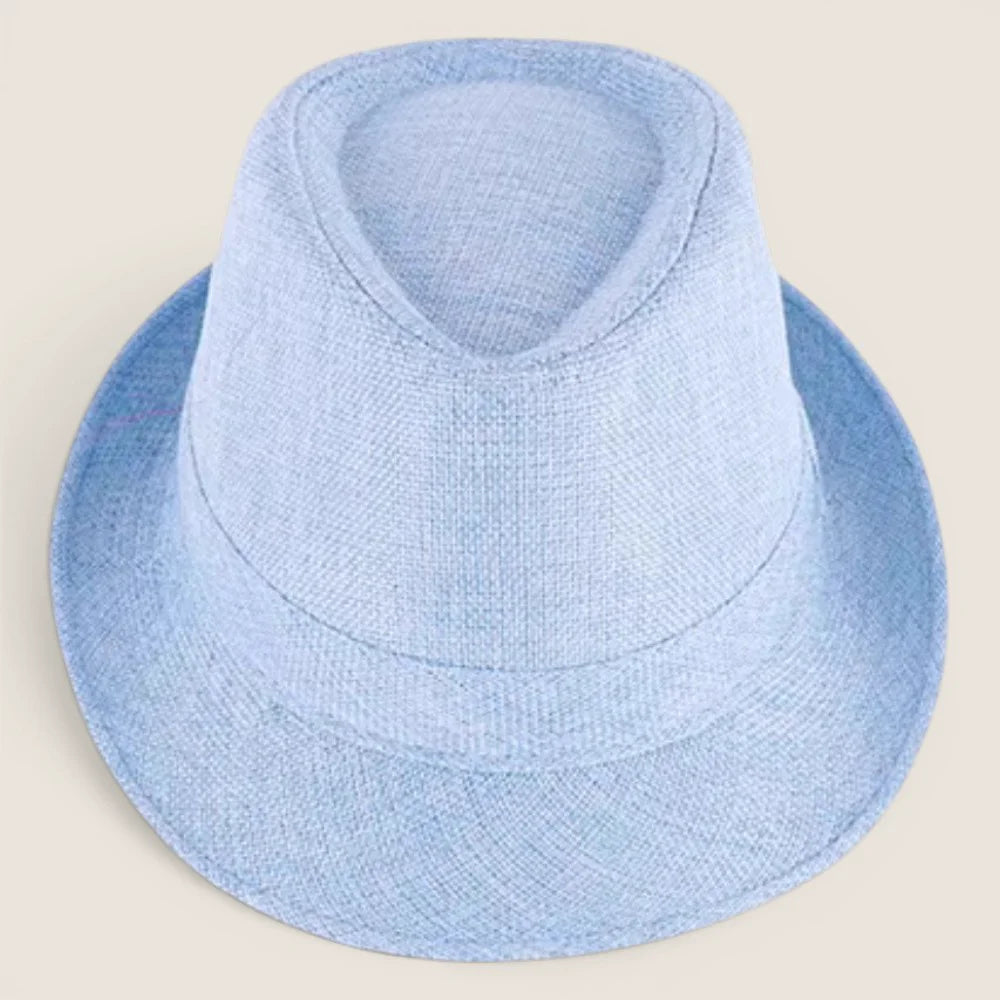 atelierbrim lightweight trilby hat with a fine summer weave, Powder Blue