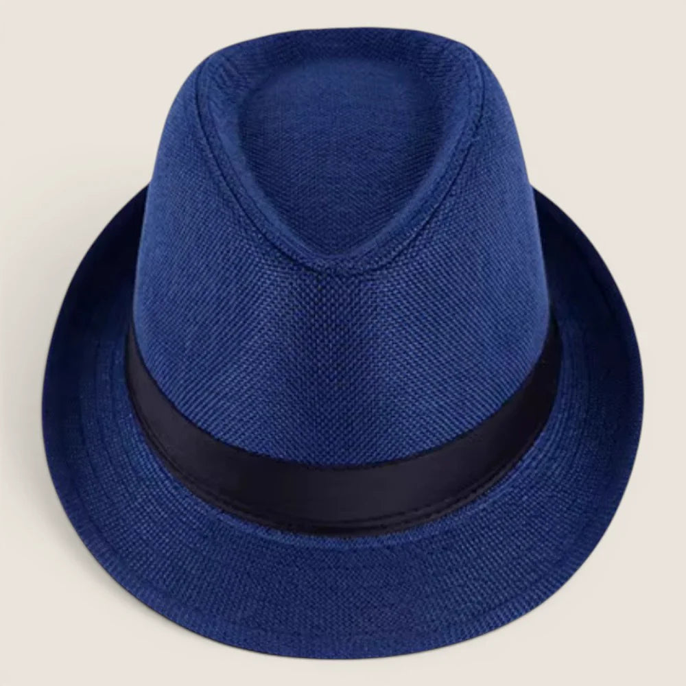 atelierbrim lightweight trilby hat with a fine summer weave, Royal Blue