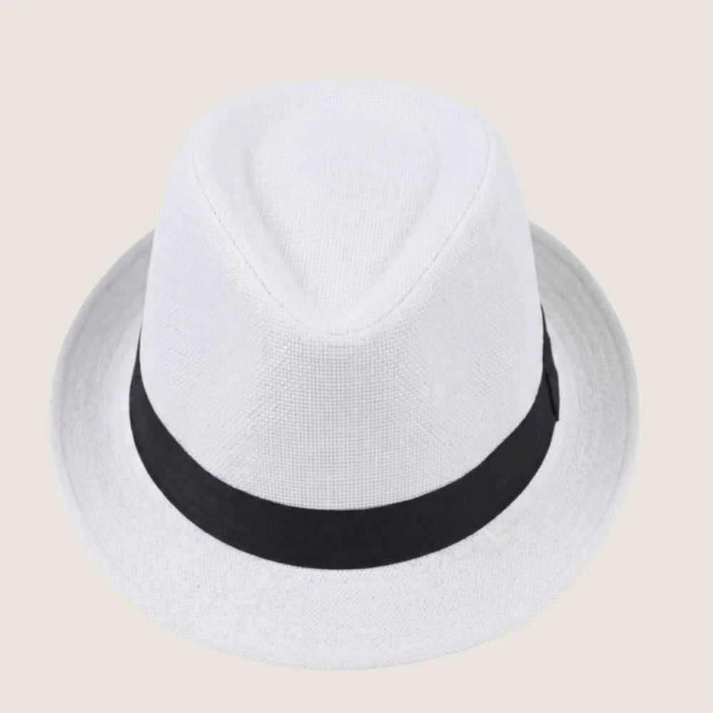 atelierbrim lightweight trilby hat with a fine summer weave, White