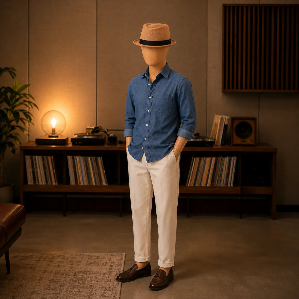Lightweight Trilby Hat with a Fine Summer Weave