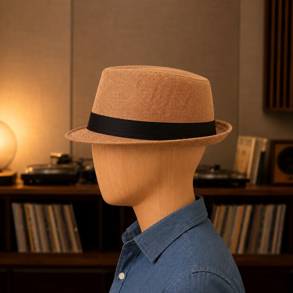 Lightweight Trilby Hat with a Fine Summer Weave